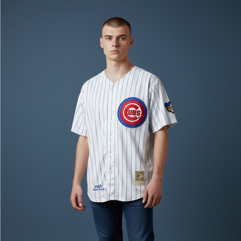 Mitchell & Ness 1969 Chicago Cubs Ernie Banks #14 Authentic Jersey 48XL